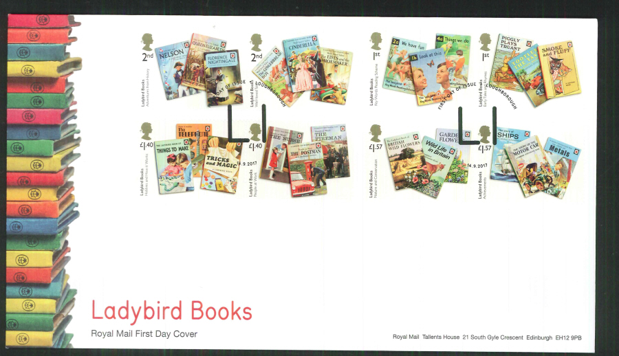 2017 - First Day Cover "Ladybird Books", Royal Mail, FDI LI Loughborough Postmark